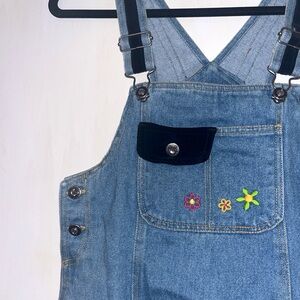 Rare vintage Looney Tunes Tweety Bird denim overalls dress